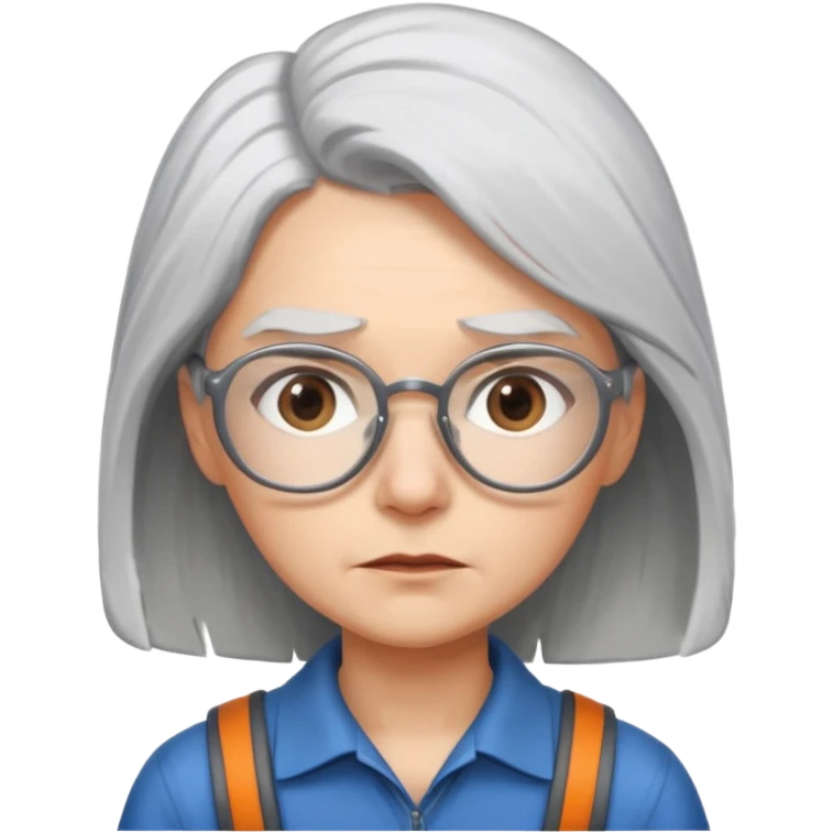 young climber woman with white/grey hair and glassess emoji