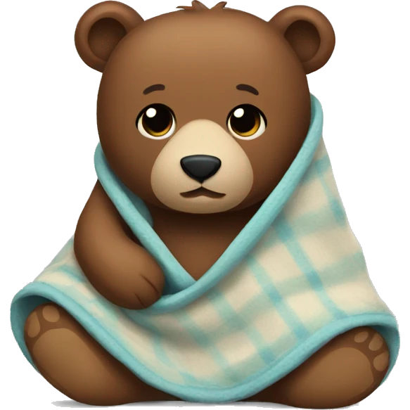 bear cozy in blanket emoji