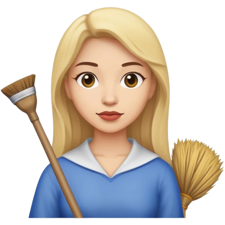 woman with a broom emoji