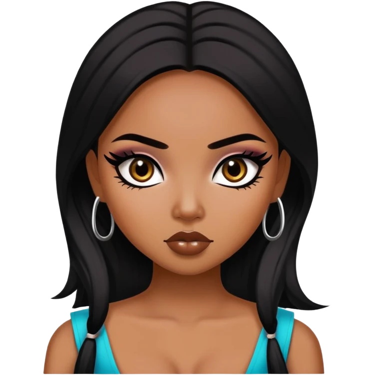 southwest asian beauty standard, pretty bratz baddie, black eyeliner emoji