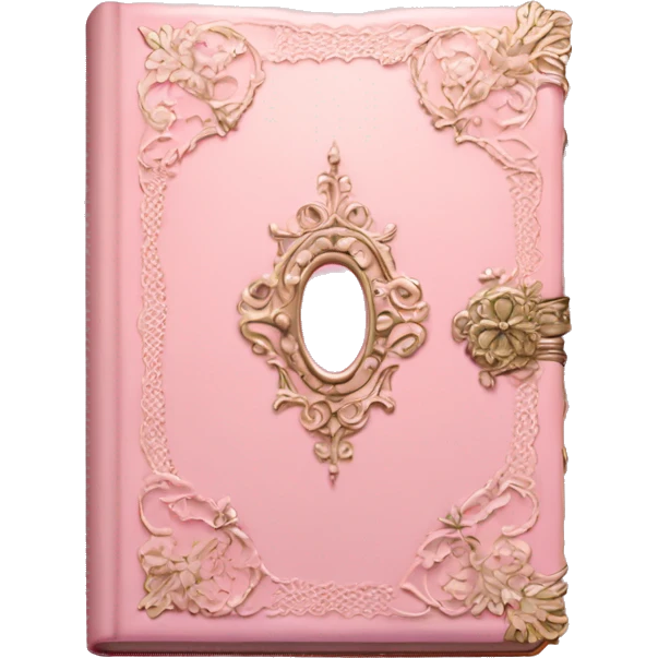 vintage rococo light pink book with lace  emoji