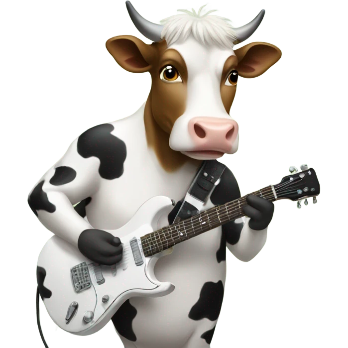 cow playing electric guitar emoji