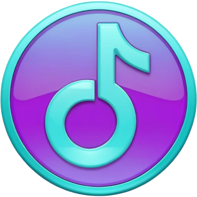 Purple and Cian Symbol of TikTok  emoji