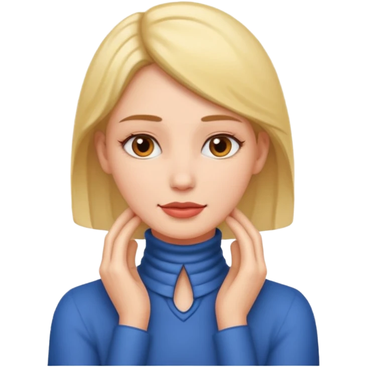 woman with hands in her neck emoji