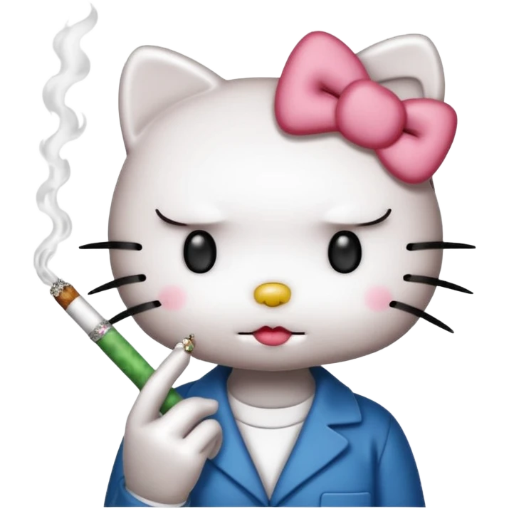 Hello kitty smoking a blunt  emoji