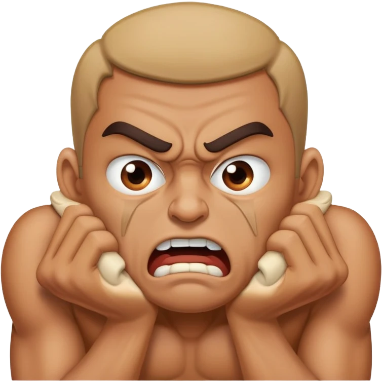 Angry man choking himself  emoji