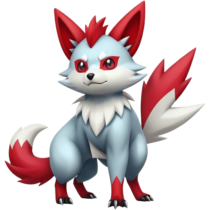 Epic Shiny Cool Kawaii Zangoose-Zorua-Zoroark-Pokemon-fakemon-hybrid-animal Full Body  emoji
