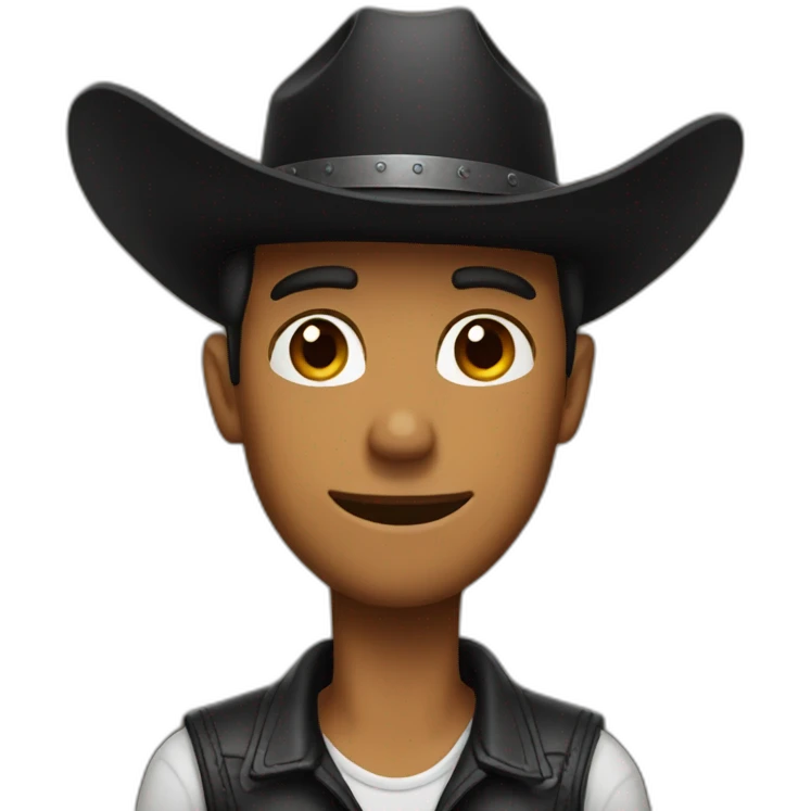 Guy with a black cowboy hat emoji