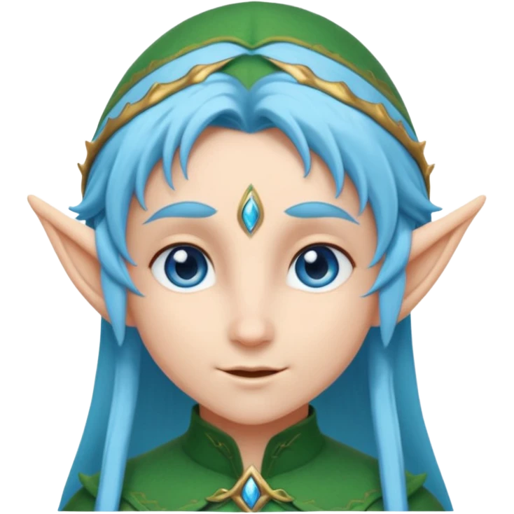 elf with bright hair and blue eyes emoji