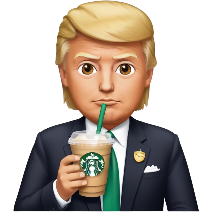 trump with stabucks drink emoji