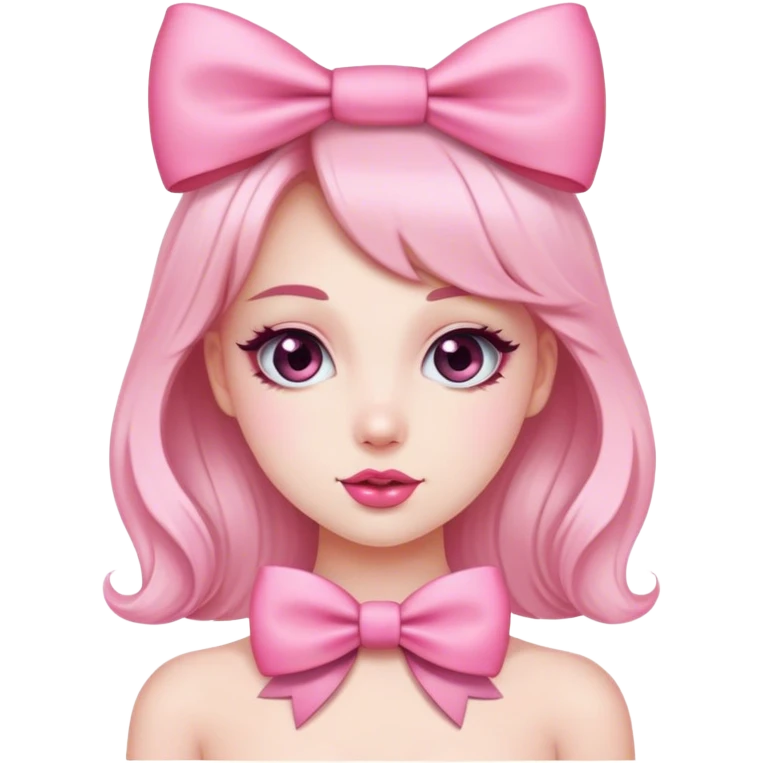 Cute pink bow coquette emoji