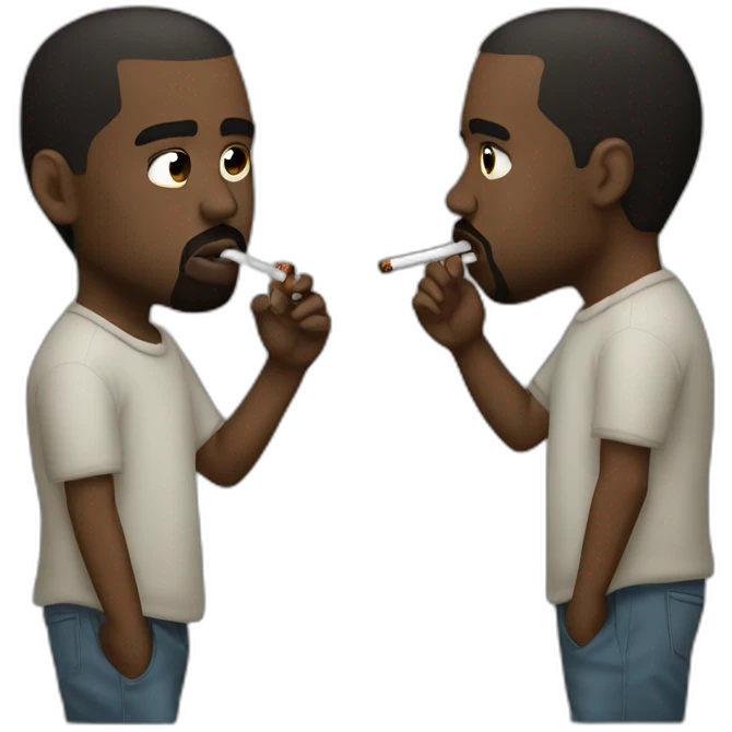 kanye west smoking a cig properly emoji