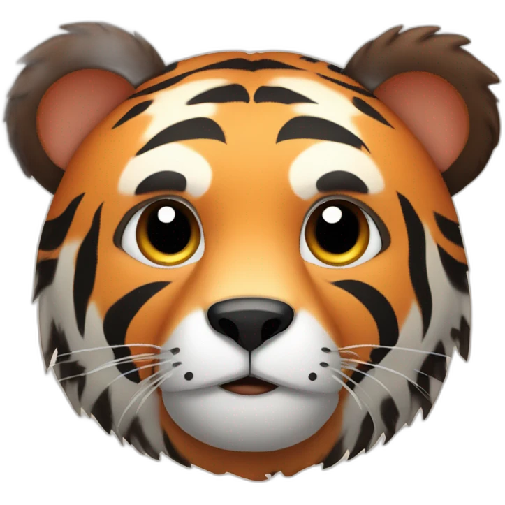 cute bear with floppy ears and tiger stripes emoji
