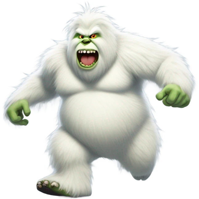 fat phoque grinch yeti running fast emoji