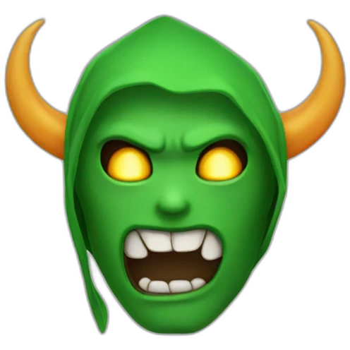 Green hoddie with demon eyes emoji
