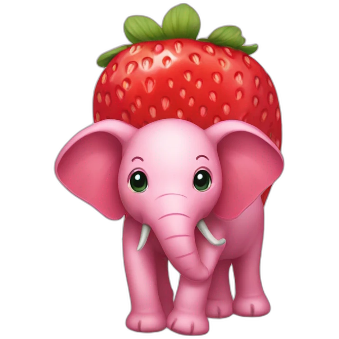 Strawberry elephant emoji