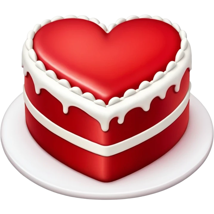 Red heart shaped cake  emoji