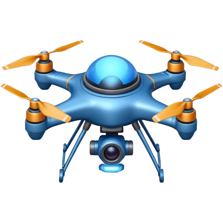 space explorer drone object icon, small futuristic drone with camera lens, glowing blue lights, sci-fi metal body, antenna details, 3D cartoon, mobile game icon style, centered, clean background, soft shadow, no text, no watermark
 
 emoji