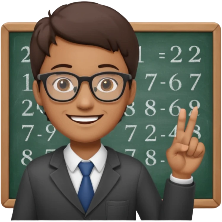 teacher teaching numbers on a blackboard
 emoji
