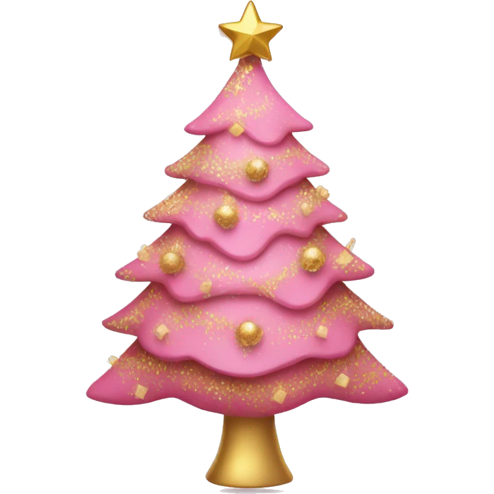pink and gold christmas tree emoji