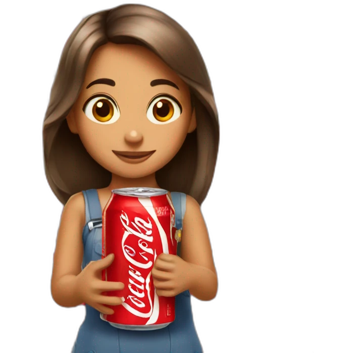 Girl with coca cola emoji