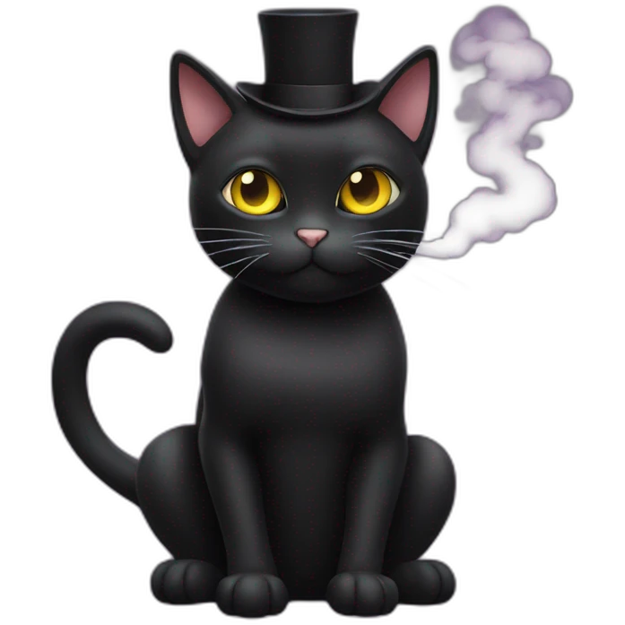 black cat + vape emoji