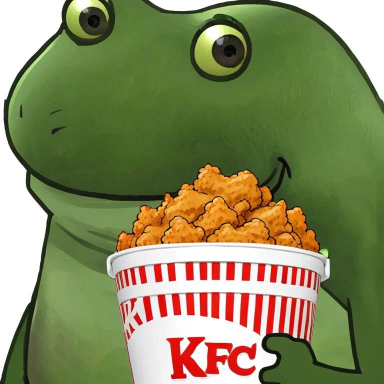 bufo raises a bucket of KFC chicken emoji