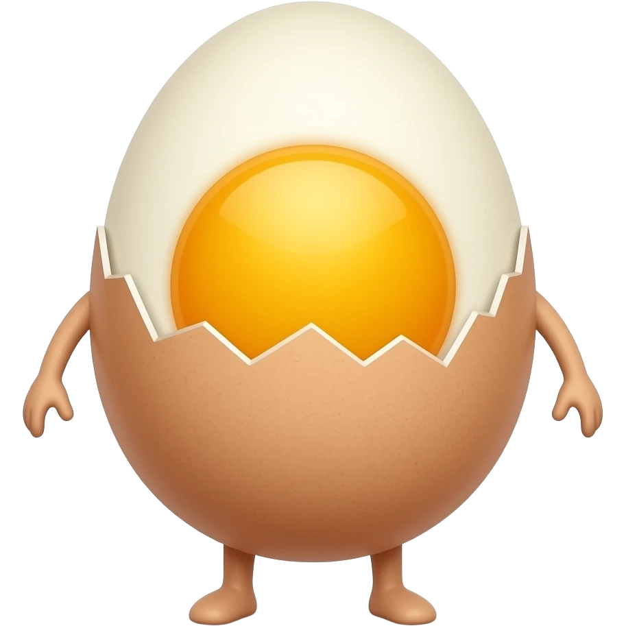 The egg with legs without arms emoji