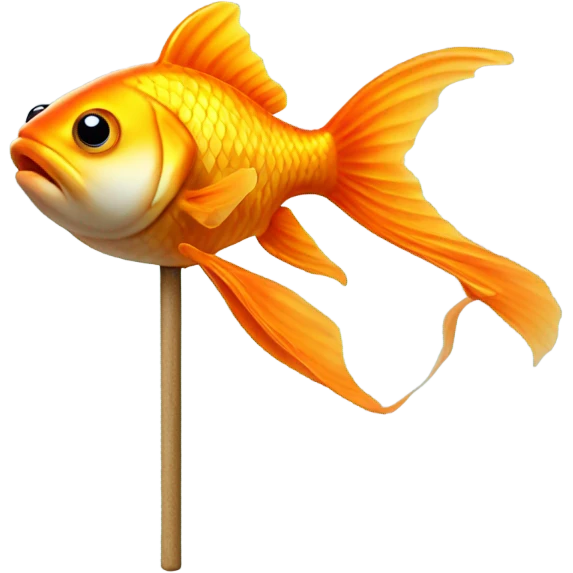 Goldfish with a walking cane emoji