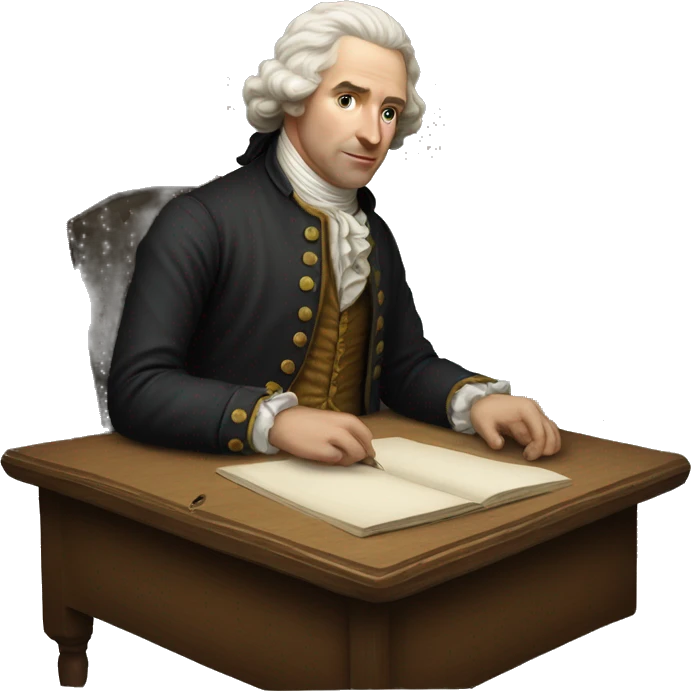 white man writer on table 18 century emoji