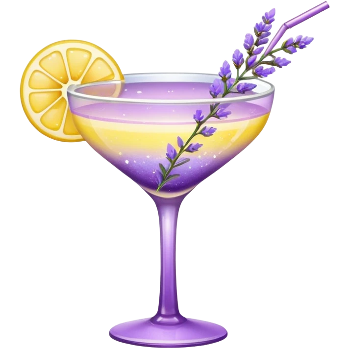 Lavender Yellow Gradient Glitter Cocktail Lavender Flower emoji