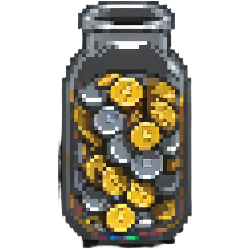 glass with coins emoji