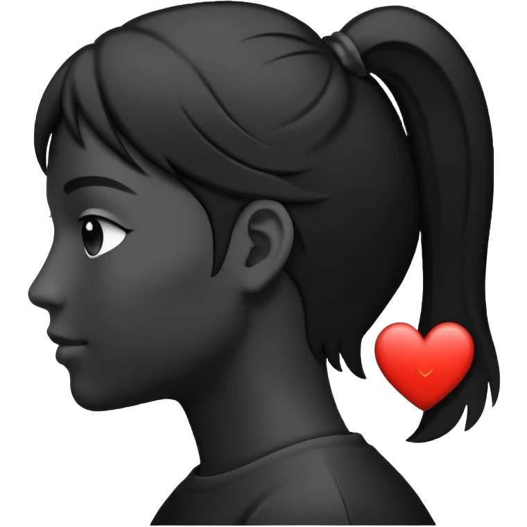 profile silhouette with a heart next to it emoji