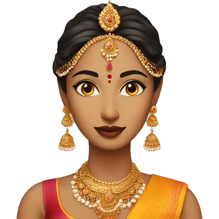 Indian women with bindi and jhumkhas and nice makeup emoji