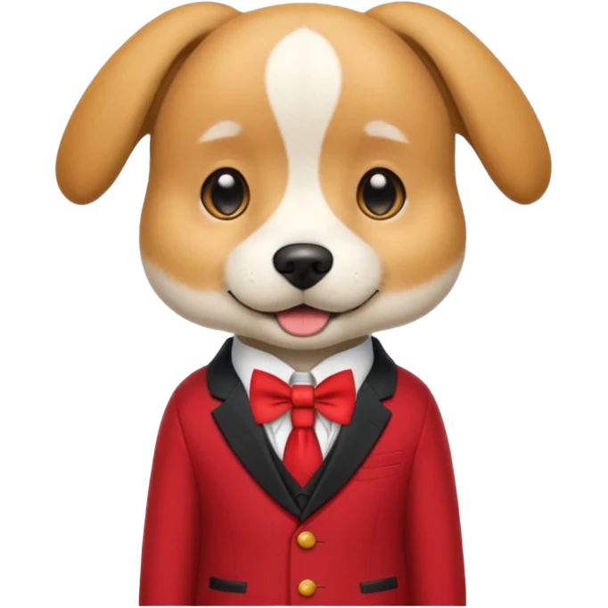 german Dog with NeckBow in red suit. emoji