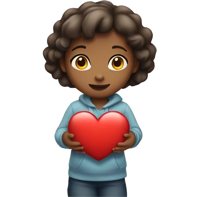 Girl carrying heart sign emoji