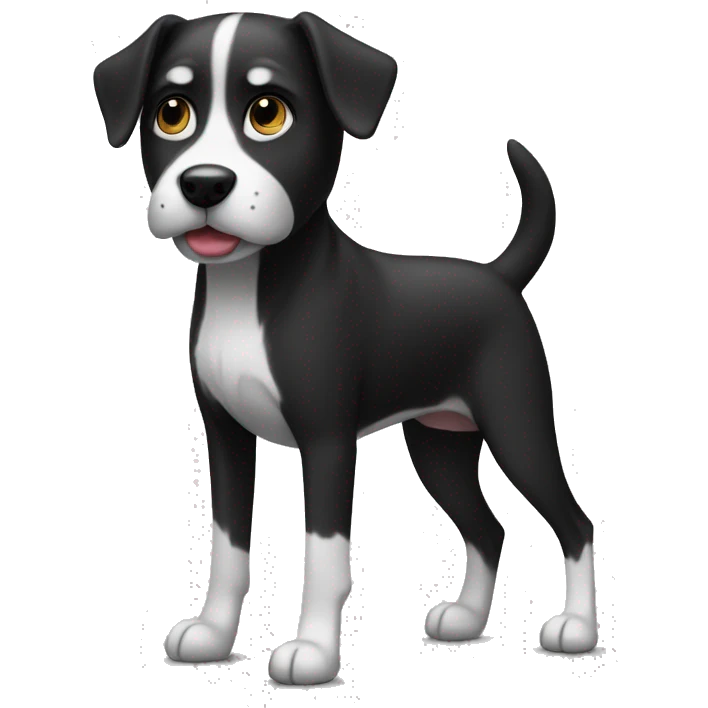 Black and white dog  emoji