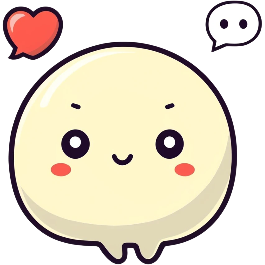 Speech bubble with heart on eyes emoji
