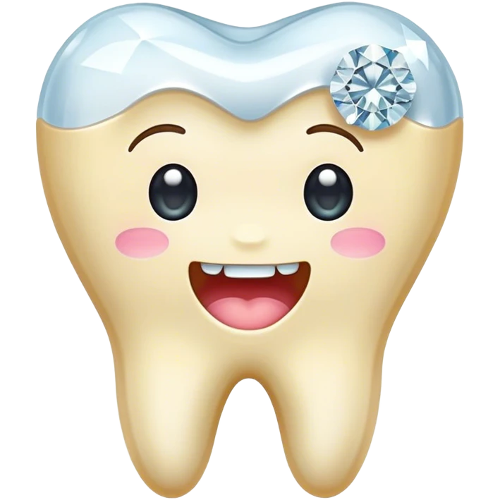 Kawaii Tooth with diamonds emoji