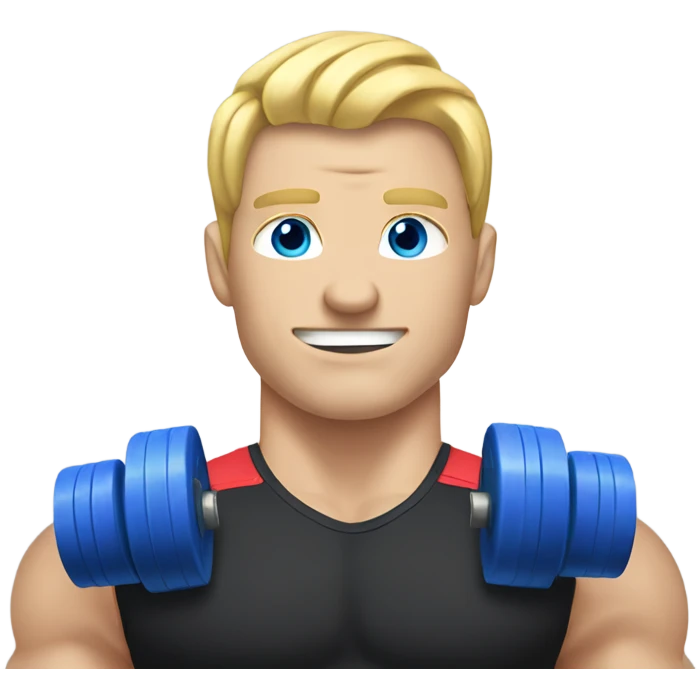 Blond blue eyes male Weightlifter emoji