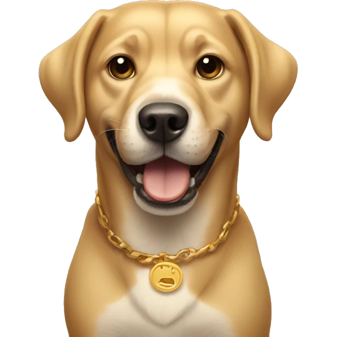 Dog with gold teeth emoji