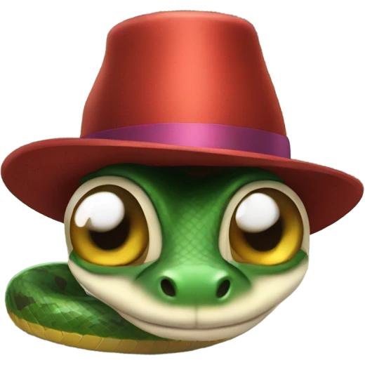 Snake in a New Year's hat emoji