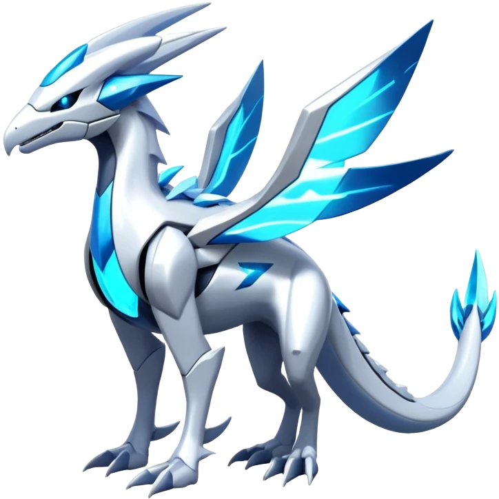 Futuristic Epic Legendary Shiny Cyber-Latios-Dialga-Suicune-Reshiram-Creature, (full body) emoji