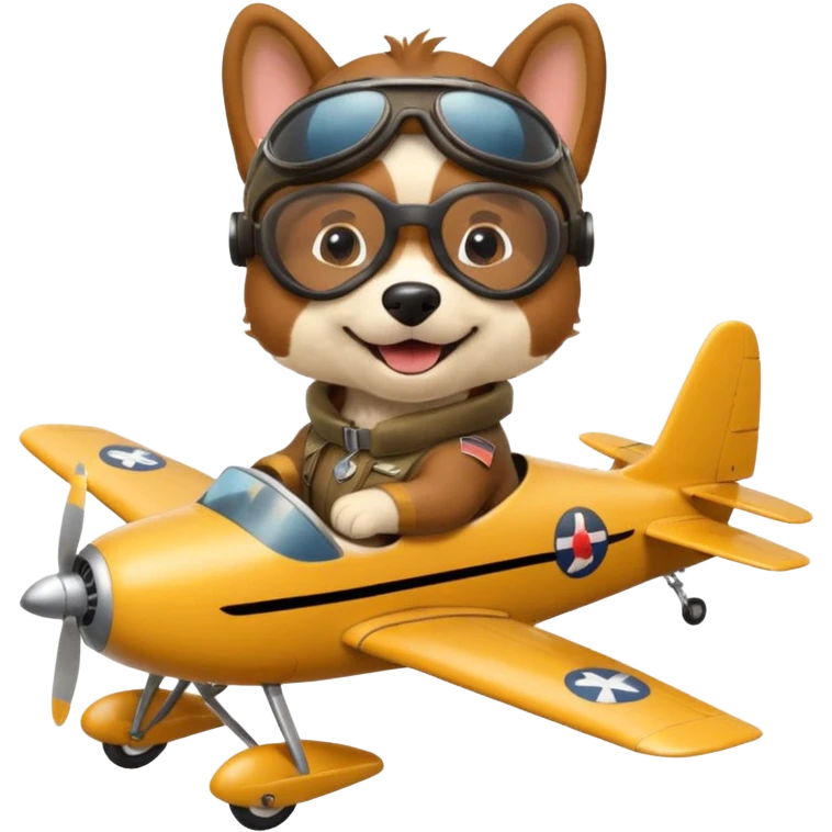 dog pilot riding plane emoji