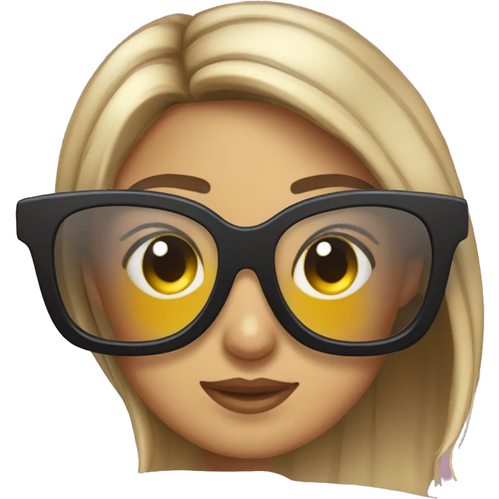 una chica poniéndose sus gafas de sol en la playa  emoji