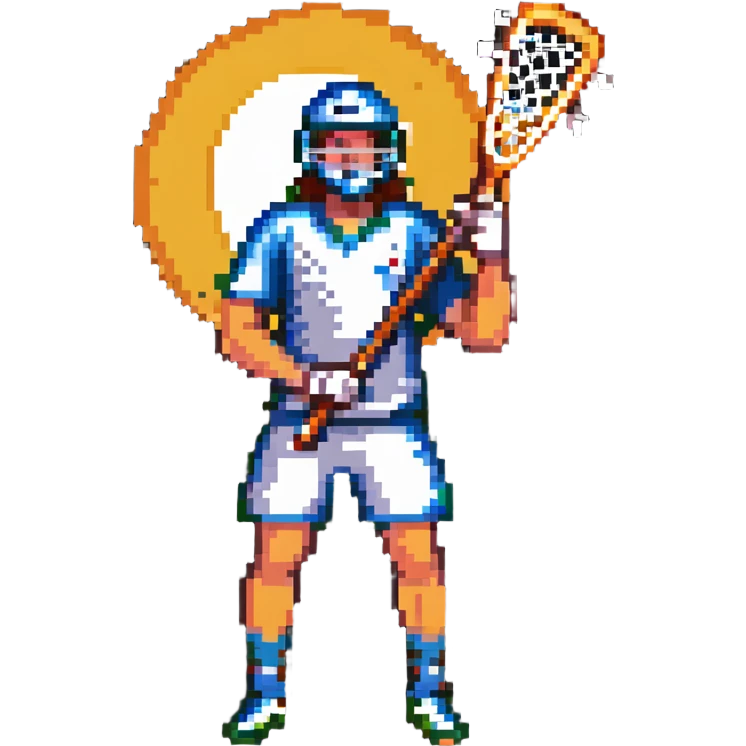 lacrosse player in hot summer emoji