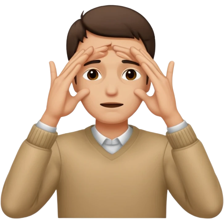 a man making the gesture of not seeingç emoji