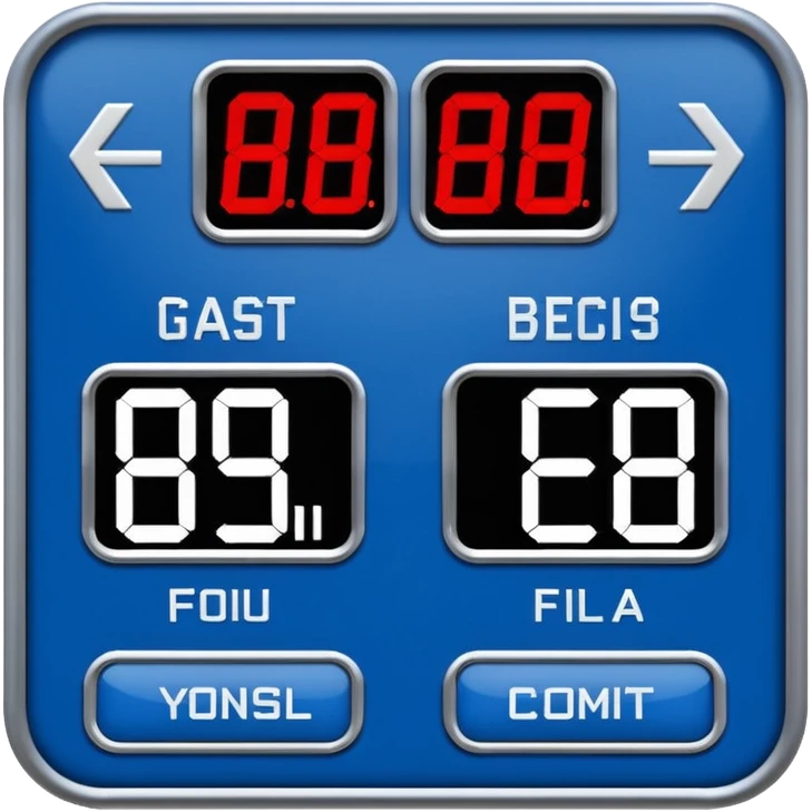 electronic score board blue (#00A3E0) and red (#F9423A) emoji