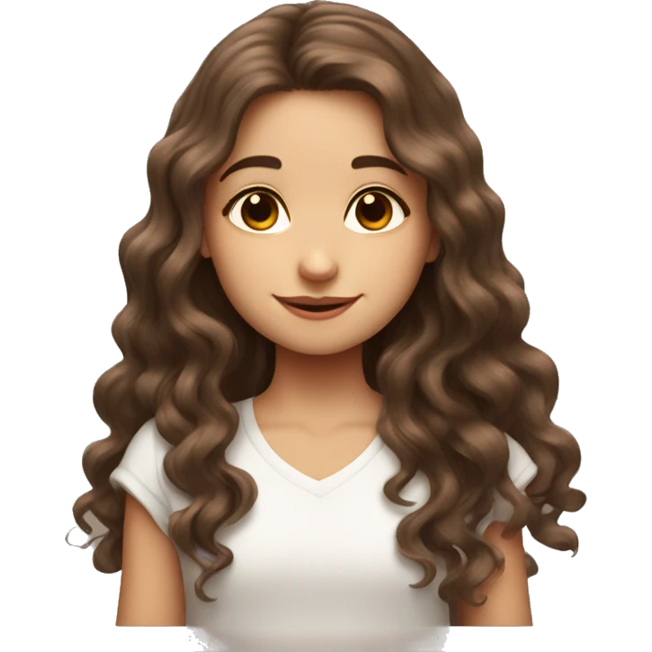 cute girl with long wavy brown hair with two rats emoji