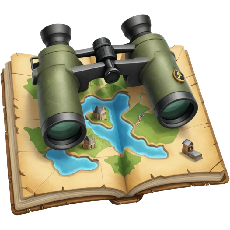 map with binoculars emoji